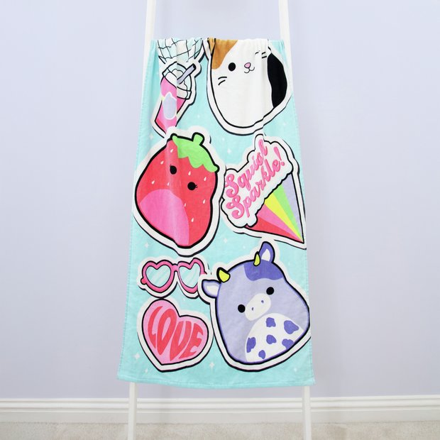 Squishmallows blue beach towel 140x70cm, imported from the UK