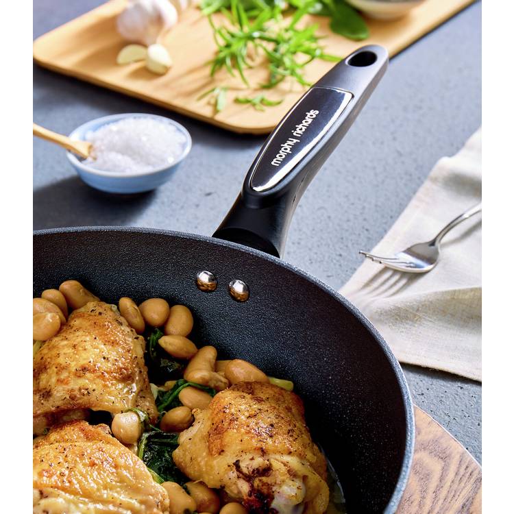 Morphy Richards 28cm forged aluminium lidded saute pan, UK version