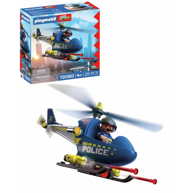 Playmobil police helicopter playset (British brand)