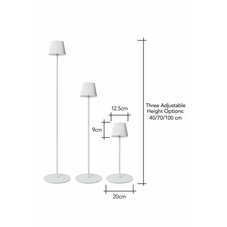 BHS rechargeable LED floor lamp white, imported from the UK