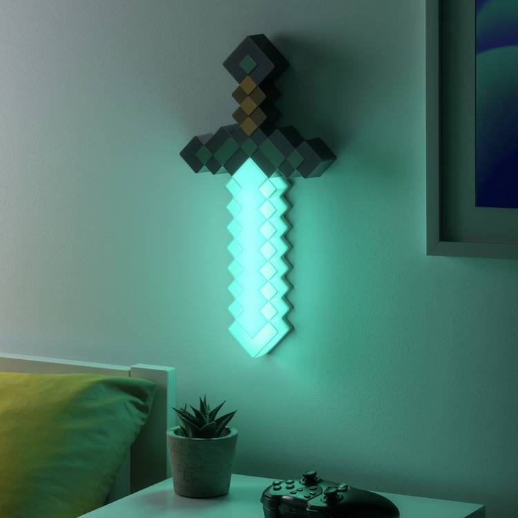 Minecraft Diamond Sword LED Novelty Light 40cm, imported from the UK