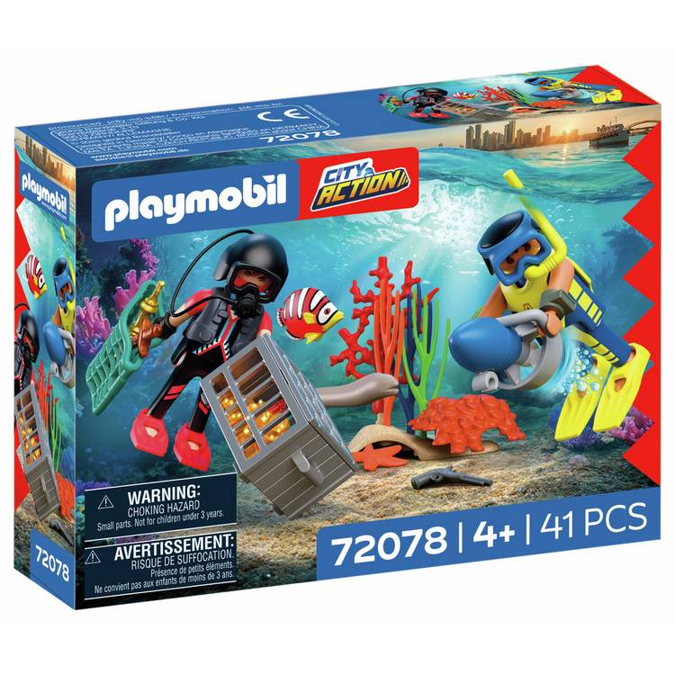 Playmobil Action Heros Police Diver & Treasure Playset - British product