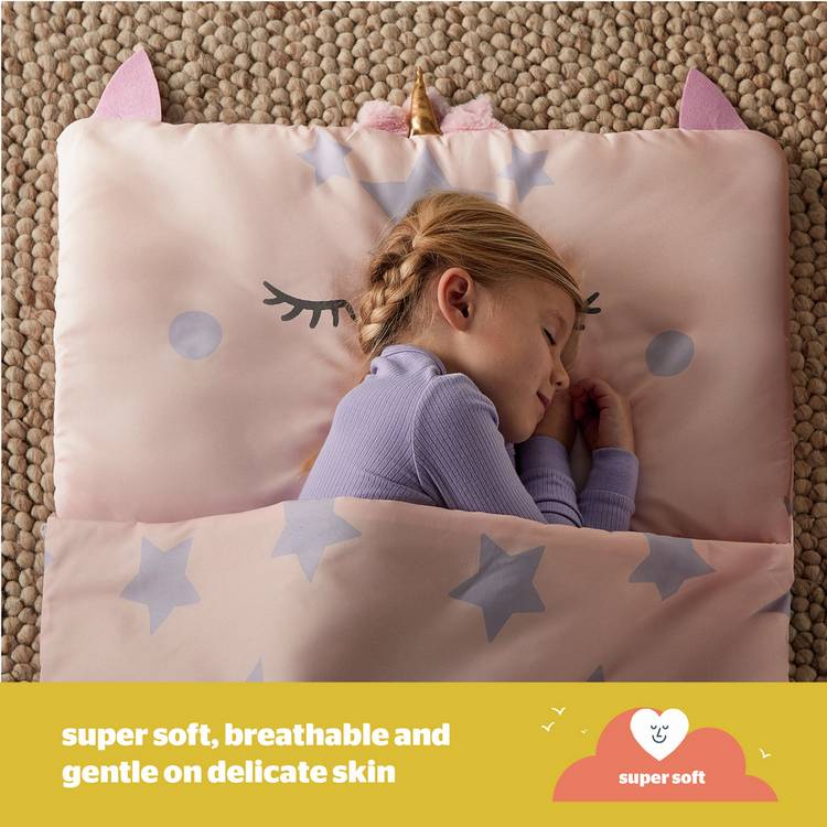 Silentnight kids unicorn sleepover bag 400gsm, UK version