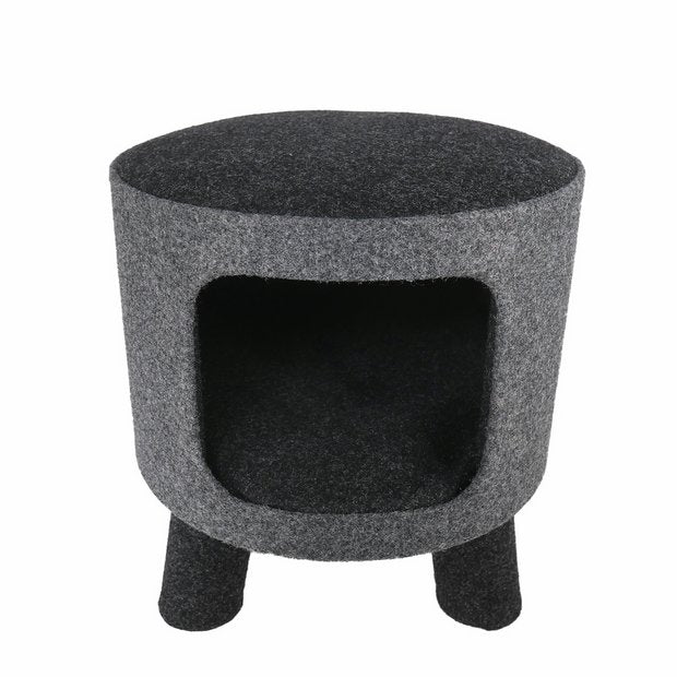 Rosewood charcoal felt cat stool H38cm (British brand)
