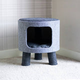 Rosewood charcoal felt cat stool H38cm (British brand)