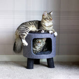 Rosewood charcoal felt cat stool H38cm (British brand)