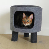 Rosewood charcoal felt cat stool H38cm (British brand)