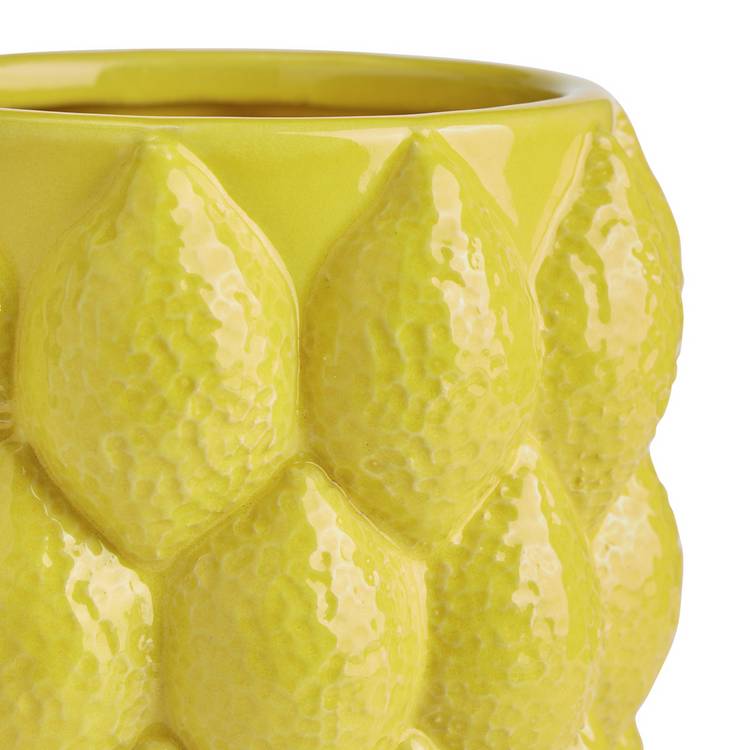 Argos Home ceramic yellow lemon vase 15cm (British brand)
