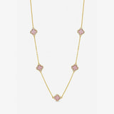 Argos Jon Richard Gold Plated Pink Station Clover Necklace- Buy online at McGrocer