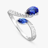 Argos Revere Sterling Silver Sapphire Stone Crossover Ring - Large- Buy online at McGrocer
