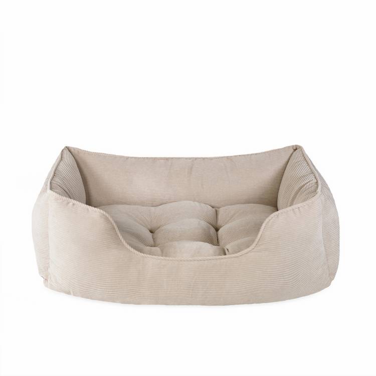 Rosewood cord square bed in beige, large size (British brand)