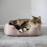 Rosewood cord square bed in beige, large size (British brand)