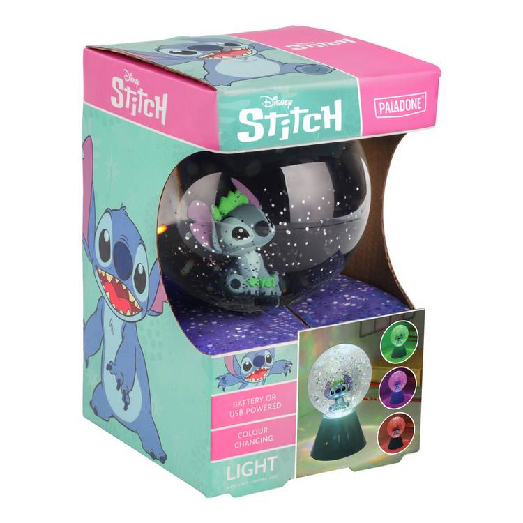 Disney Lilo and Stitch glitter ball LED light 17cm, imported from the UK