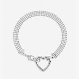 Argos Inicio Silver Plated Mesh Heart Clasp Bracelet- Buy online at McGrocer