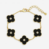 Argos Jon Richard Gold Plated Jet Polished Clover Bracelet 18cm- Buy online at McGrocer