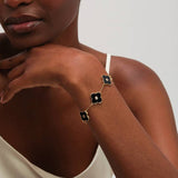Jon Richard gold-plated clover bracelet 18cm, imported from the UK