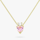 Revere gold plated silver double heart pendant necklace - British product