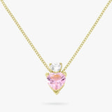 Revere gold plated silver double heart pendant necklace - British product