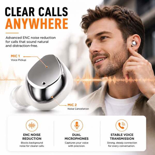Krane & Bauer Tornado wireless earphones white, UK version