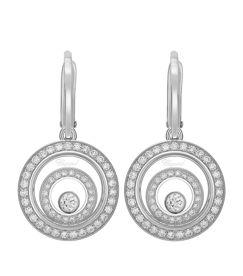 Chopard white gold diamond Happy Spirit earrings, imported from the UK