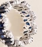 Suzanne Kalan Shimmer Audrey ring blue sapphire diamond white gold (British brand)