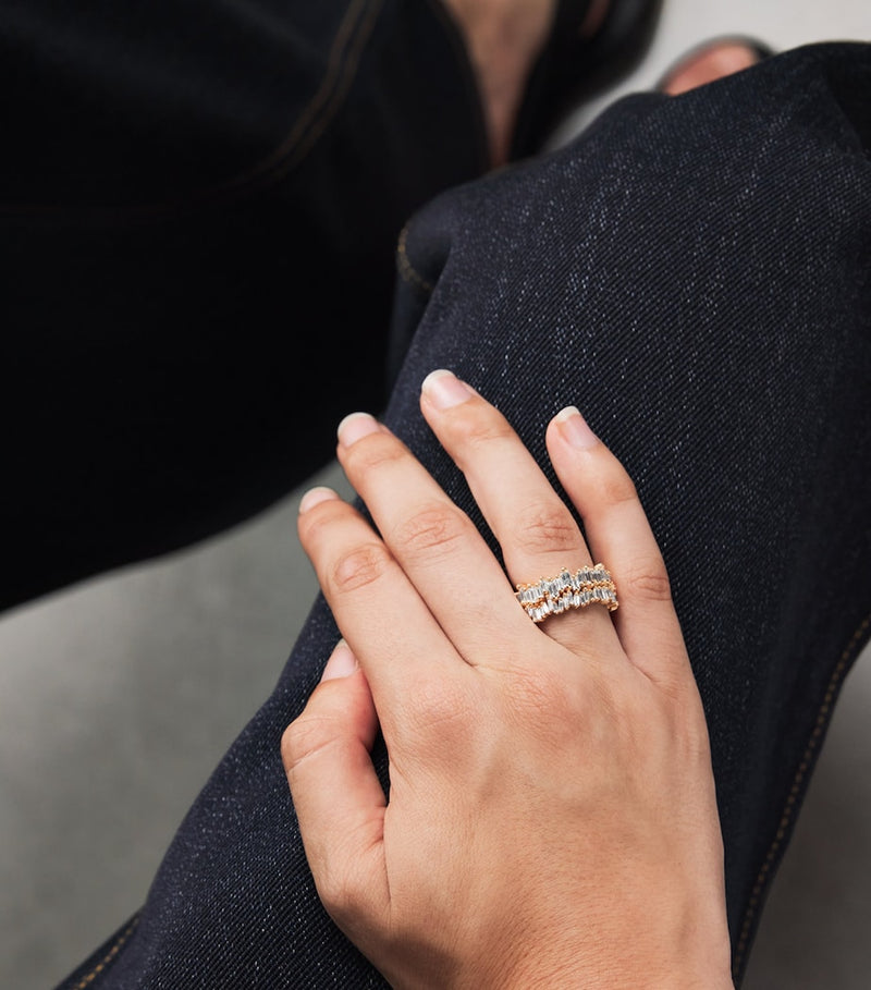Suzanne Kalan double stack eternity ring in rose gold - British product