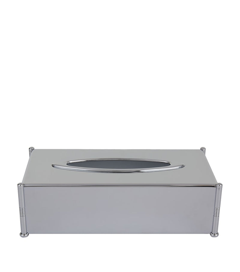ZODIAC Cylinder Chrome tissue box (British brand)