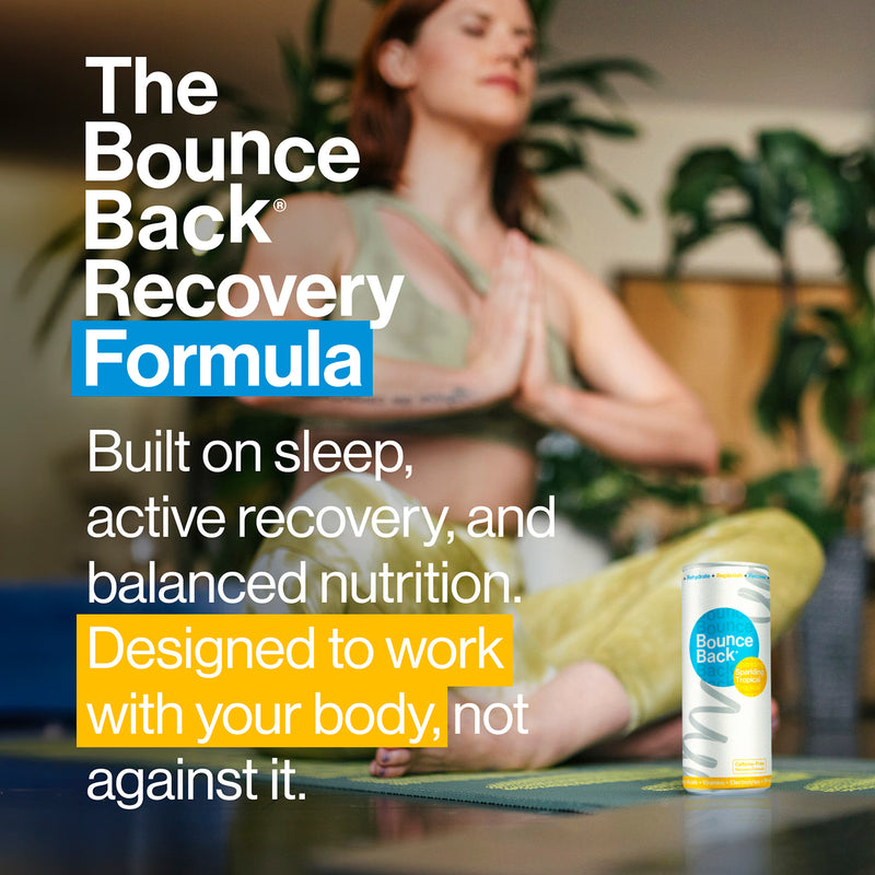 Bounce Back tropical recovery drink case of 12 250ml cans, imported from the UK