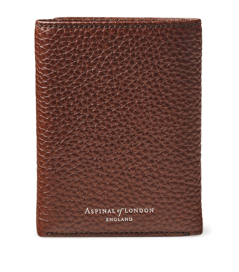 Aspinal of London grained leather trifold wallet (British brand)
