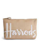 Harrods small cotton logo cosmetic bag, imported from the UK