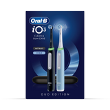 Holland & Barrett Oral-B iO 3 Electric Toothbrush, 2-Pack, Black & Blue, 2 Brush Heads, Travel Case- Buy online at McGrocer