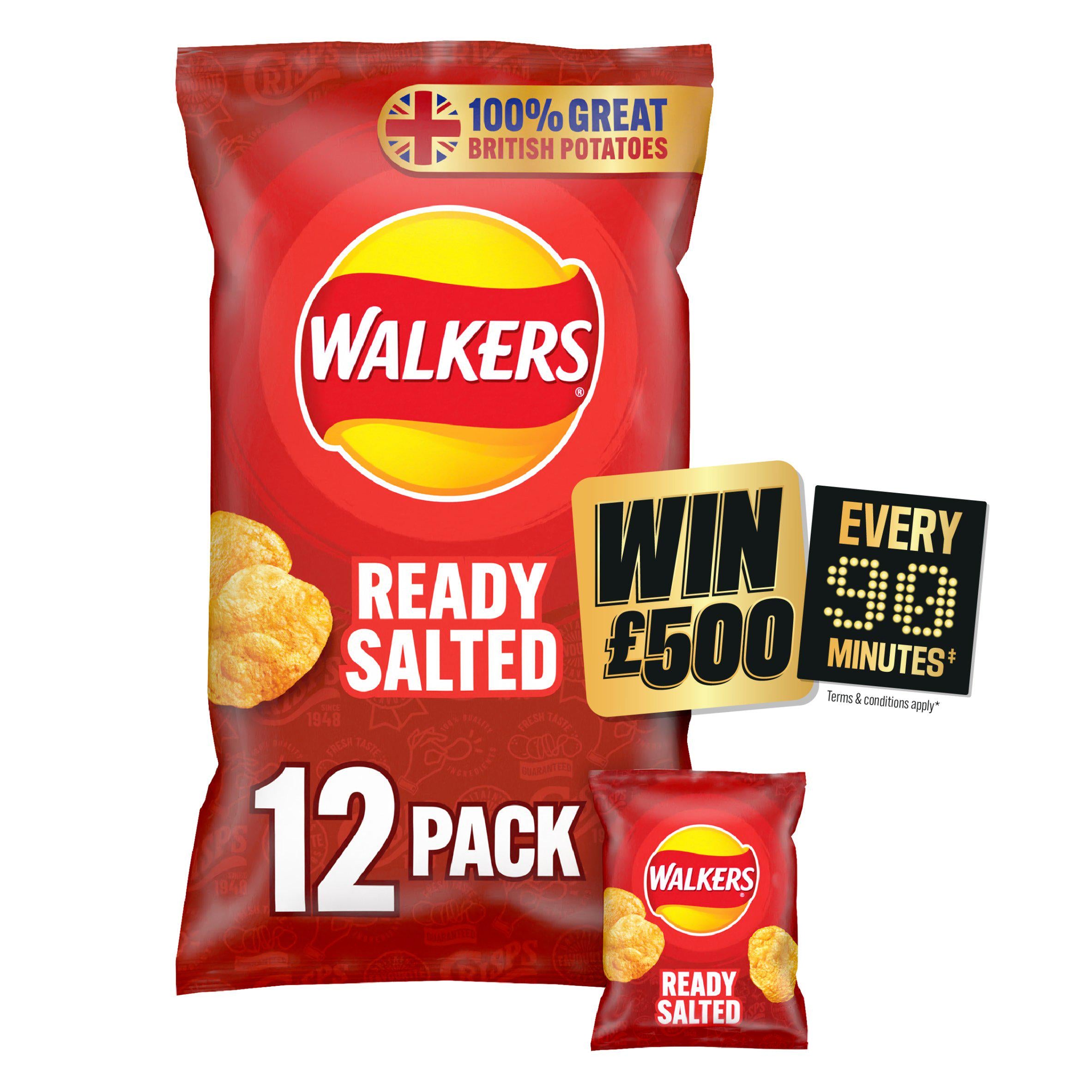 Walkers Ready Salted Crisps 12x25g GOODS Sainsburys