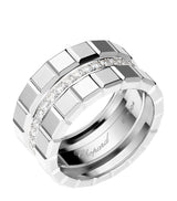 Harrods Chopard White Gold and Diamond Ice Cube Ring- Buy online at McGrocer