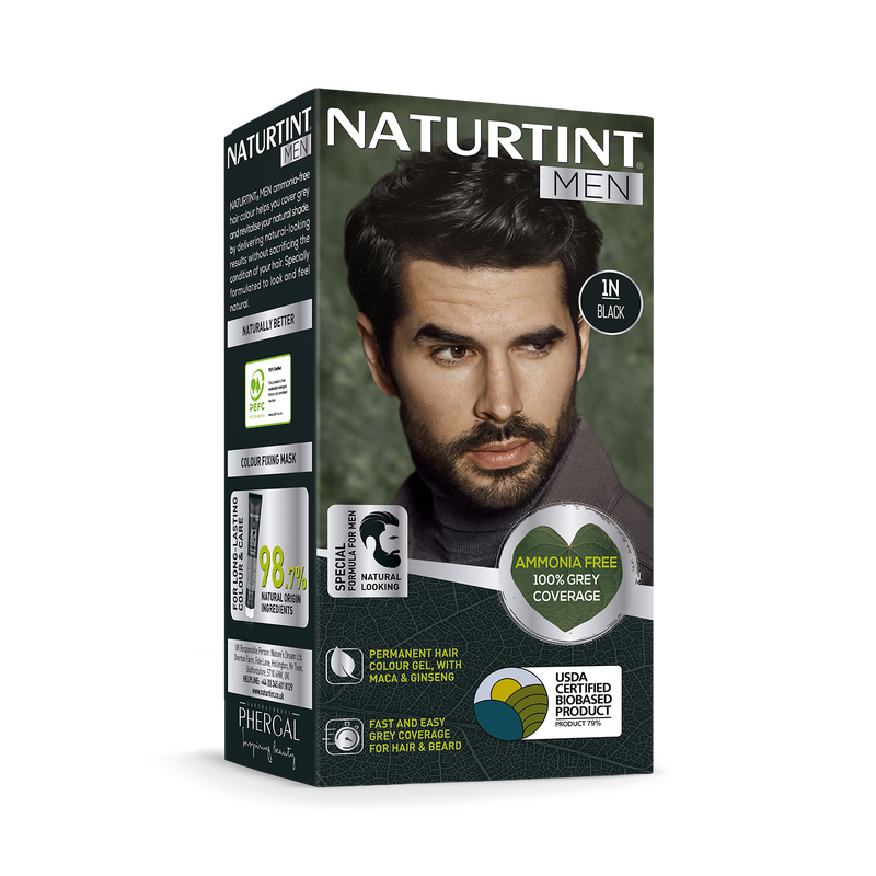 Naturtint Men hair colour gel 1N Black 170ml, imported from the UK