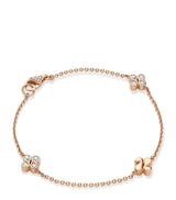 Harrods Boodles Rose Gold and Diamond Be Boodles Triple Charm Bracelet- Buy online at McGrocer