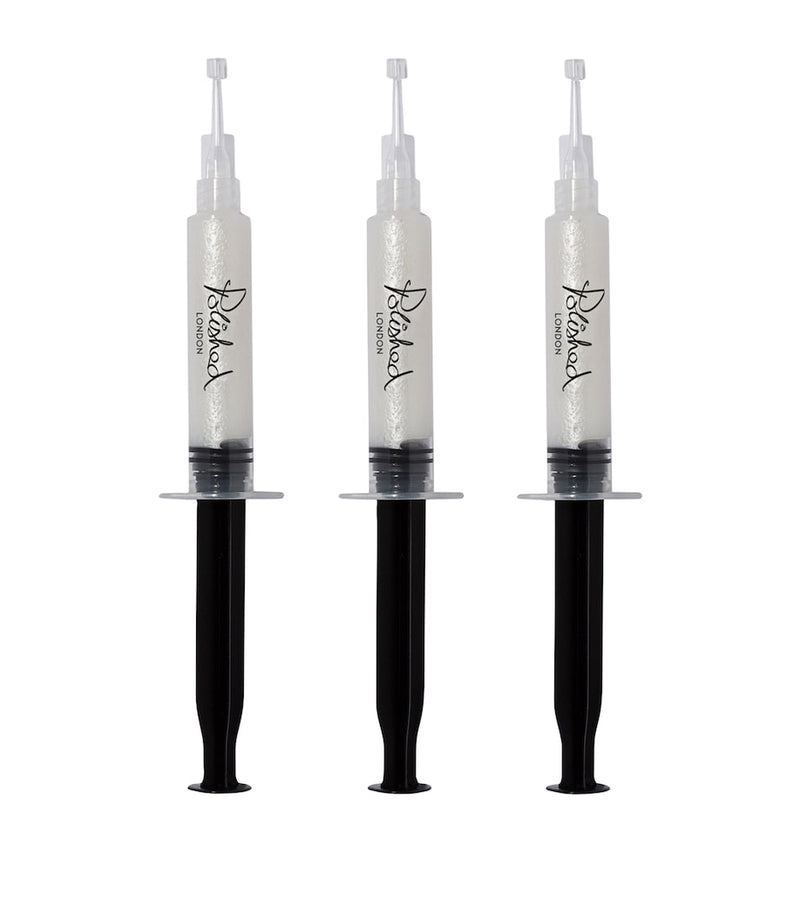 Polished London teeth whitening gel refill set with Vitamin E and PAP PRO, 3 x 5ml syringes, imported from the UK