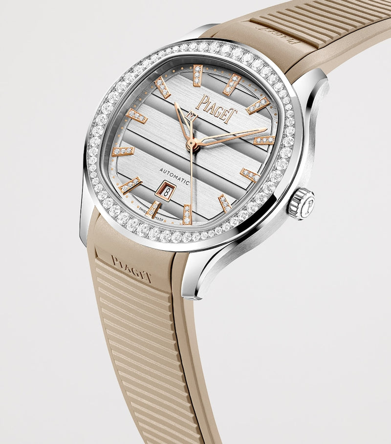 Piaget Polo Date watch 36mm diamond bezel stainless steel (British brand)