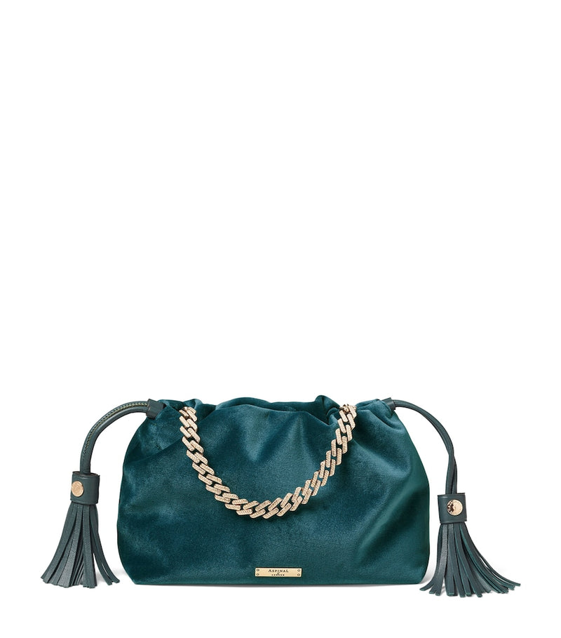 Aspinal of London Freida top-handle velvet bag - British product