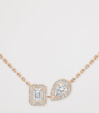 Messika My Twin pink gold diamond necklace 0.30ct, imported from the UK