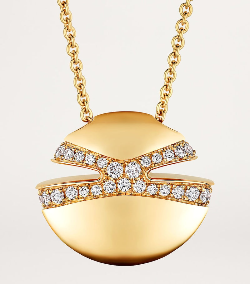 Bvlgari Cabochon yellow gold necklace with diamonds, UK version