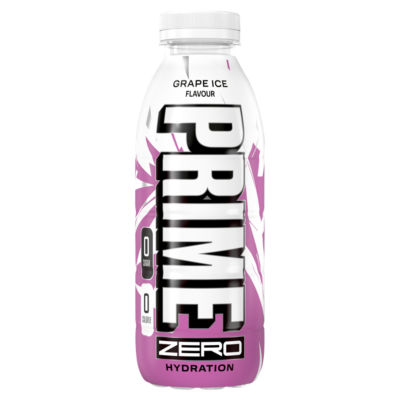 Prime Zero Hydration Grape Ice 500ml, imported from the UK