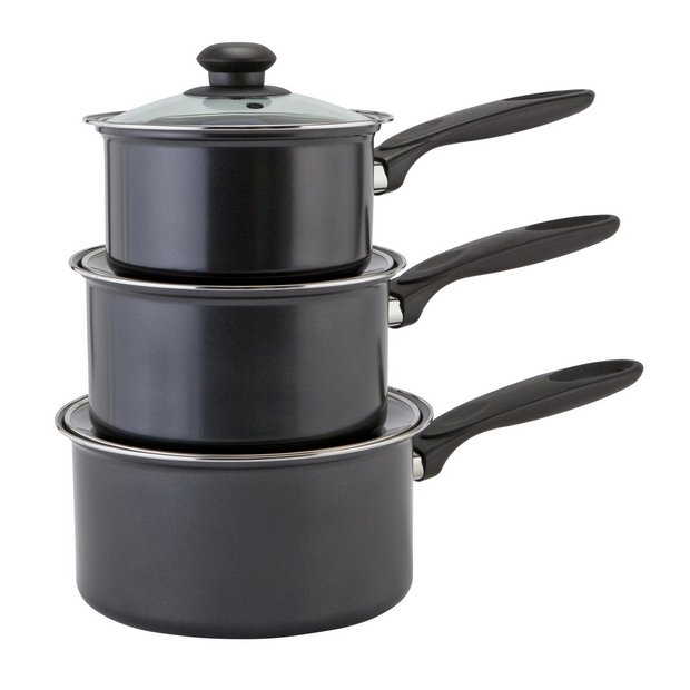 Argos Home 3 piece non-stick steel pan set - British product