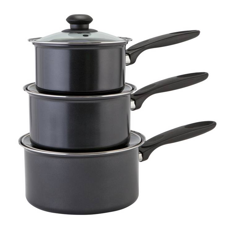 Argos Home 3 piece non-stick steel pan set - British product