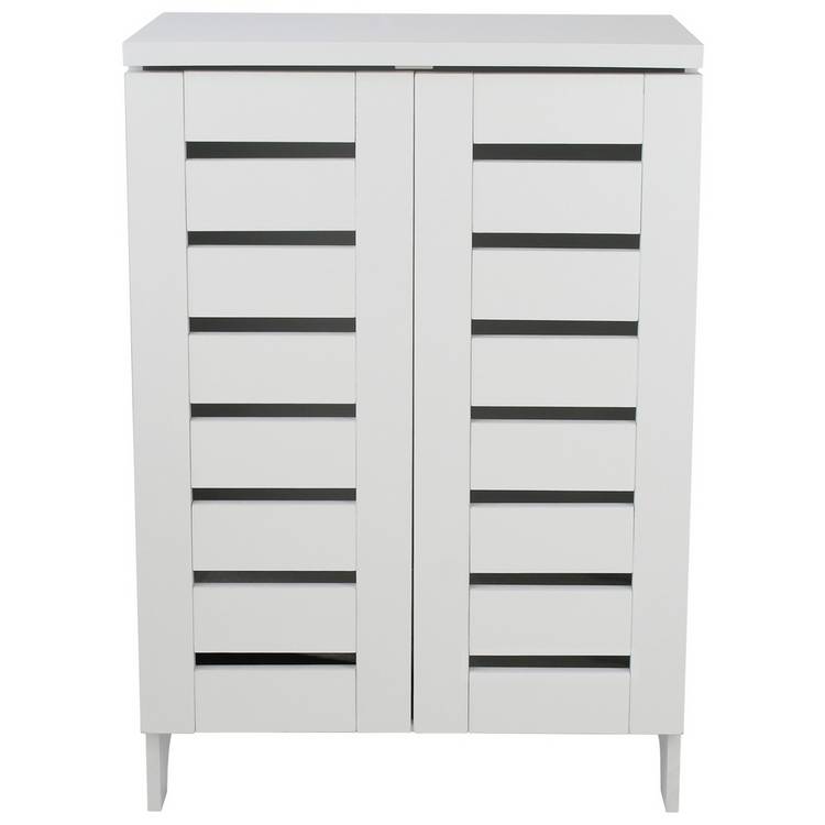 Argos Home shoe cabinet white slatted - British product