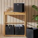 Argos Home set of 4 black square storage boxes 28cm, UK version
