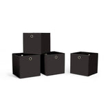 Argos Home set of 4 black square storage boxes 28cm, UK version