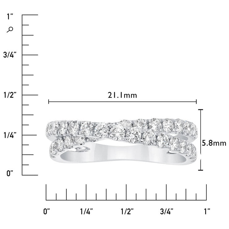 0.90ctw round brilliant diamond ring in 14ct white gold, imported from the UK