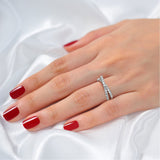 0.90ctw round brilliant diamond ring in 14ct white gold, imported from the UK