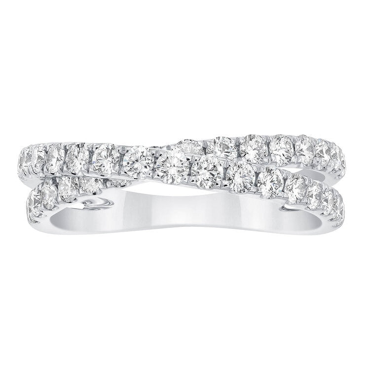0.90ctw round brilliant diamond ring in 14ct white gold, imported from the UK