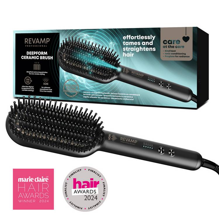 Revamp Deepform Ceramic Straightening Hot Brush (British brand)
